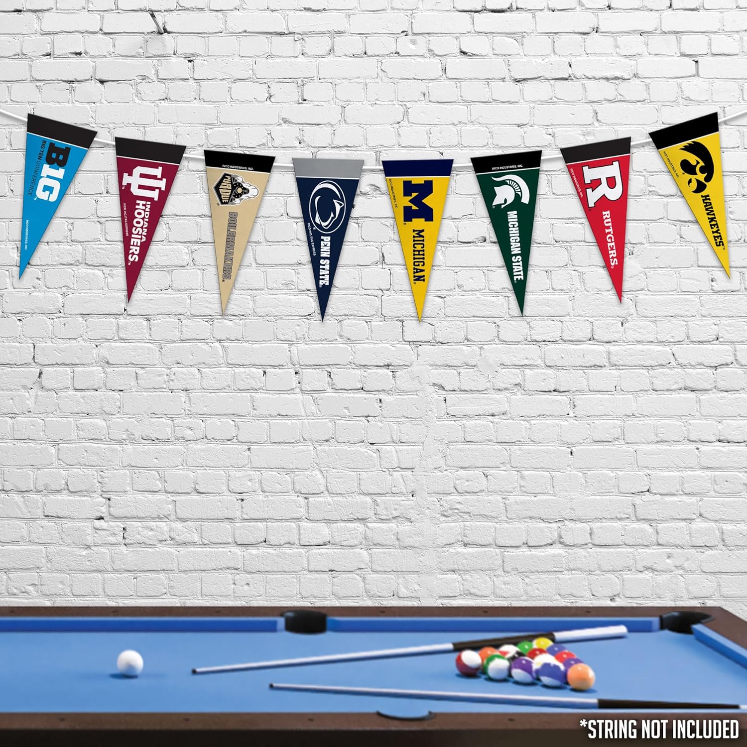 Rico Industries NCAA Big Ten Complete 4" x 9" Felt Mini Pennant League Set (Includes ALL Teams)